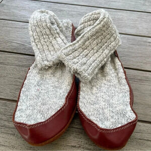 Acorn Mens Rag Cotton Leather Sock Slippers Mens Size 10.5-11.5